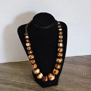 Vtg Carved Bone Beaded  Necklace